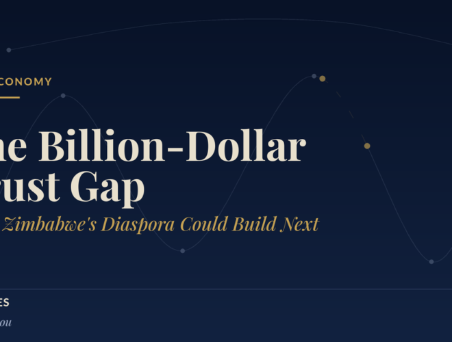 Title card: The Billion-Dollar Trust Gap, What Zimbabwe's Diaspora Could Build Next, by Janet Zhou